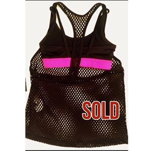 NWT Black Net Workout Tank w/ Built-In Sports Bra